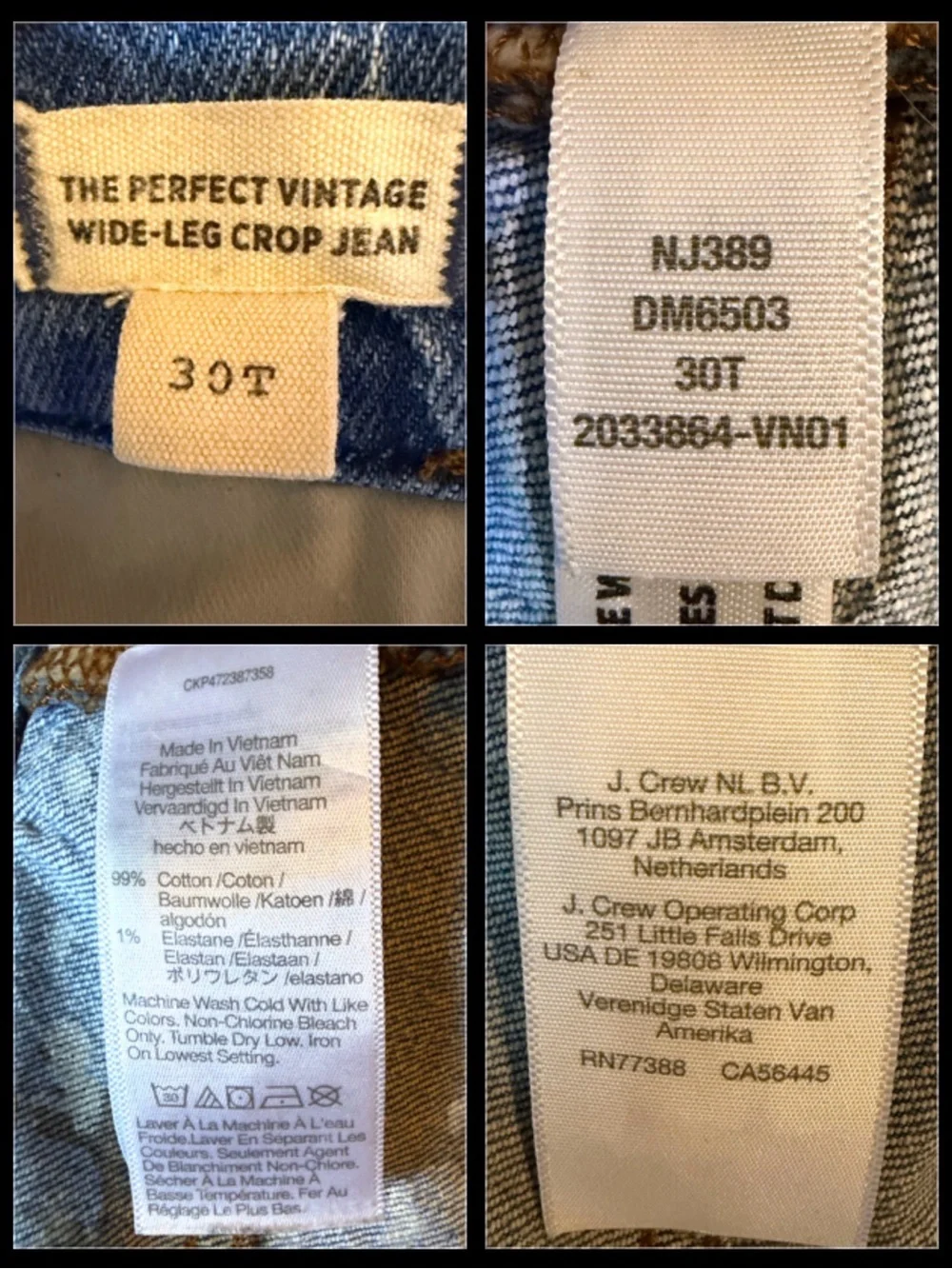 Madewell Perfect Vintage Wide Leg Crop Jeans 30T Tall Cresslow Wash